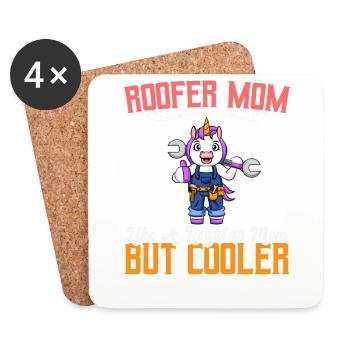 Roofer Mom Like A Regualr Mom But Cooler - Untersetzer (4er-Set) - Weiß - Vorne