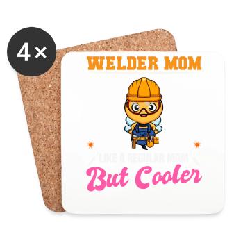 Welder Mom Like A Regualr Mom But Cooler - Coasters (set of 4) - white - Front