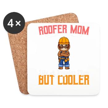 Roofer Mom Like A Regualr Mom But Cooler - Untersetzer (4er-Set) - Weiß - Vorne