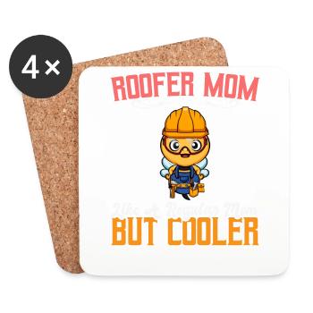 Roofer Mom Like A Regualr Mom But Cooler - Untersetzer (4er-Set) - Weiß - Vorne