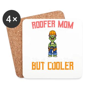 Roofer Mom Like A Regualr Mom But Cooler - Untersetzer (4er-Set) - Weiß - Vorne
