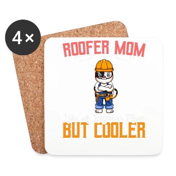 Roofer Mom Like A Regualr Mom But Cooler - Untersetzer (4er-Set) - Weiß - Vorne