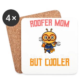 Roofer Mom Like A Regualr Mom But Cooler - Untersetzer (4er-Set) - Weiß - Vorne