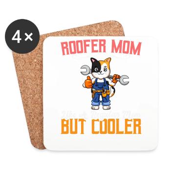 Roofer Mom Like A Regualr Mom But Cooler - Untersetzer (4er-Set) - Weiß - Vorne