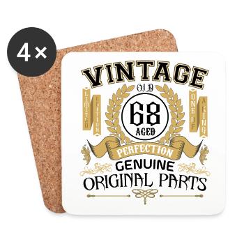 Vintage 68 years - birthday gift 68 years !!! - Coasters (set of 4) - white - Front