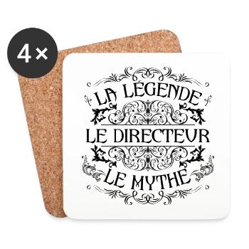 Directeur | la legende Directeur le mythe - Dessous de verre (lot de 4) - blanc - Devant