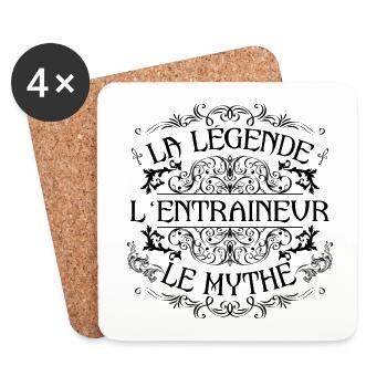 Entraineur | la légende Entraineur le mythe - Dessous de verre (lot de 4) - blanc - Devant