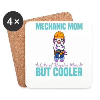 Mechanic Mom Like A Regualr Mom But Cooler - Untersetzer (4er-Set) - Weiß - Vorne