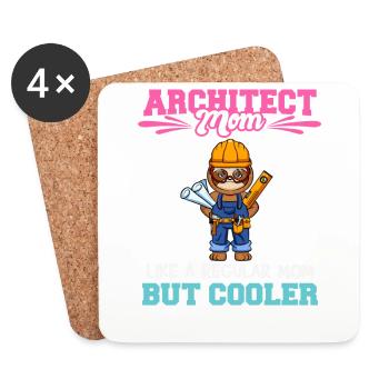 Architect Mom Like A Regualr Mom But Cooler - Coasters (set of 4) - white - Front