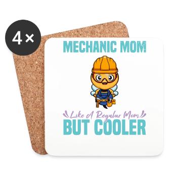Mechanic Mom Like A Regualr Mom But Cooler - Untersetzer (4er-Set) - Weiß - Vorne