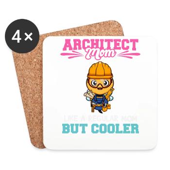 Architect Mom Like A Regualr Mom But Cooler - Coasters (set of 4) - white - Front