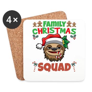 Family Matching Christmas Squad X-Mas Holidays - Untersetzer (4er-Set) - Weiß - Vorne