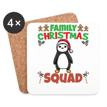 Family Matching Christmas Squad X-Mas Holidays - Coasters (set of 4) - white - Front