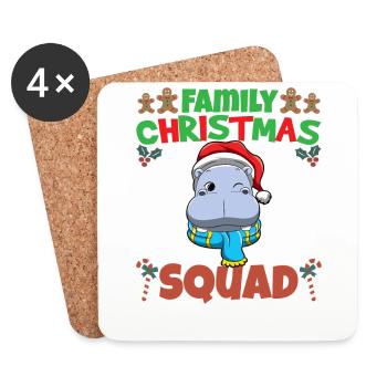 Family Matching Christmas Squad X-Mas Holidays - Coasters (set of 4) - white - Front