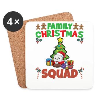 Family Matching Christmas Squad X-Mas Holidays - Coasters (set of 4) - white - Front