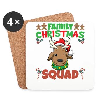 Family Matching Christmas Squad X-Mas Holidays - Untersetzer (4er-Set) - Weiß - Vorne