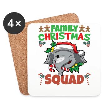 Family Matching Christmas Squad X-Mas Holidays - Untersetzer (4er-Set) - Weiß - Vorne