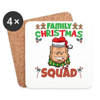 Family Matching Christmas Squad X-Mas Holidays - Coasters (set of 4) - white - Front
