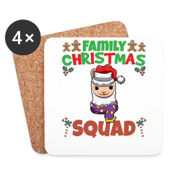 Family Matching Christmas Squad X-Mas Holidays - Coasters (set of 4) - white - Front