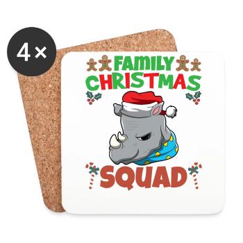 Family Matching Christmas Squad X-Mas Holidays - Coasters (set of 4) - white - Front
