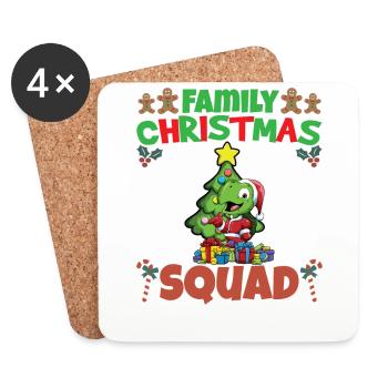 Family Matching Christmas Squad X-Mas Holidays - Untersetzer (4er-Set) - Weiß - Vorne