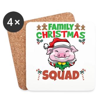 Family Matching Christmas Squad X-Mas Holidays - Coasters (set of 4) - white - Front