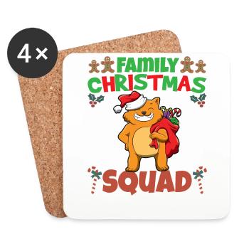 Family Matching Christmas Squad X-Mas Holidays - Coasters (set of 4) - white - Front