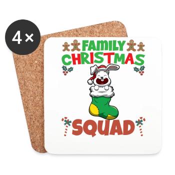 Family Matching Christmas Squad X-Mas Holidays - Untersetzer (4er-Set) - Weiß - Vorne