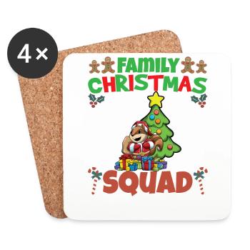 Family Matching Christmas Squad X-Mas Holidays - Untersetzer (4er-Set) - Weiß - Vorne