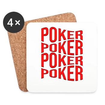 poker - Dessous de verre (lot de 4) - blanc - Devant