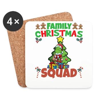 Escouade de Noël familiale Vacances X-Mas - Dessous de verre (lot de 4) - blanc - Devant