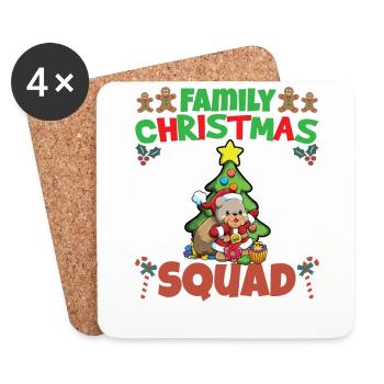 Escouade de Noël familiale Vacances X-Mas - Dessous de verre (lot de 4) - blanc - Devant