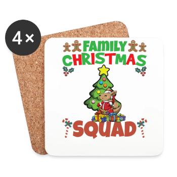 Escouade de Noël familiale Vacances X-Mas - Dessous de verre (lot de 4) - blanc - Devant