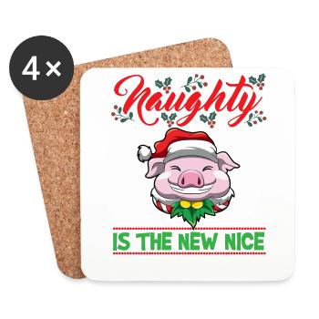 Naughty Is The New Nice Christmas Santa Xmas - Untersetzer (4er-Set) - Weiß - Vorne