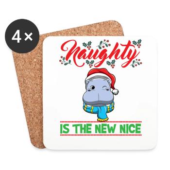 Naughty Is The New Nice Christmas Santa Xmas - Untersetzer (4er-Set) - Weiß - Vorne
