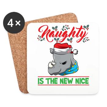 Naughty Is The New Nice Christmas Santa Xmas - Untersetzer (4er-Set) - Weiß - Vorne