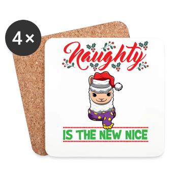 Naughty Is The New Nice Christmas Santa Xmas - Untersetzer (4er-Set) - Weiß - Vorne