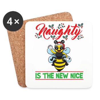 Naughty Is The New Nice Christmas Santa Xmas - Untersetzer (4er-Set) - Weiß - Vorne
