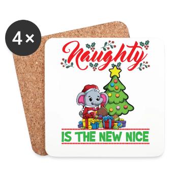 Naughty Is The New Nice Christmas Santa Xmas - Untersetzer (4er-Set) - Weiß - Vorne