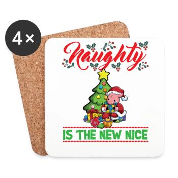 Naughty Is The New Nice Christmas Santa Xmas - Untersetzer (4er-Set) - Weiß - Vorne