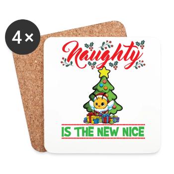 Naughty Is The New Nice Christmas Santa Xmas - Untersetzer (4er-Set) - Weiß - Vorne