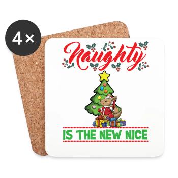 Naughty Is The New Nice Christmas Santa Xmas - Untersetzer (4er-Set) - Weiß - Vorne