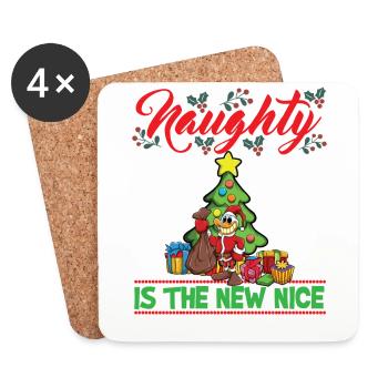 Naughty Is The New Nice Christmas Santa Xmas - Untersetzer (4er-Set) - Weiß - Vorne