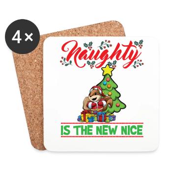 Naughty Is The New Nice Christmas Santa Xmas - Untersetzer (4er-Set) - Weiß - Vorne
