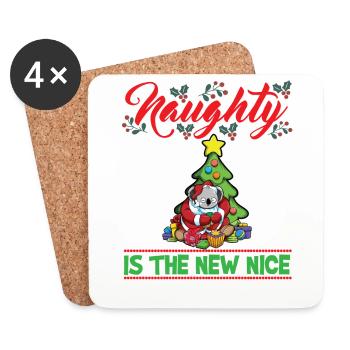 Naughty Is The New Nice Christmas Santa Xmas - Untersetzer (4er-Set) - Weiß - Vorne