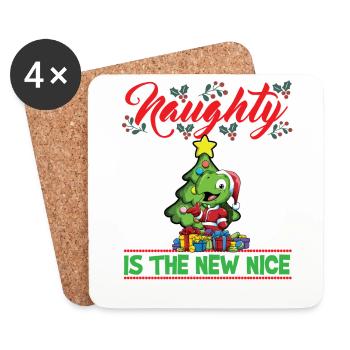 Naughty Is The New Nice Christmas Santa Xmas - Untersetzer (4er-Set) - Weiß - Vorne