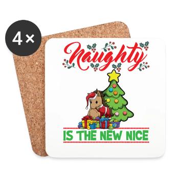 Naughty Is The New Nice Christmas Santa Xmas - Untersetzer (4er-Set) - Weiß - Vorne
