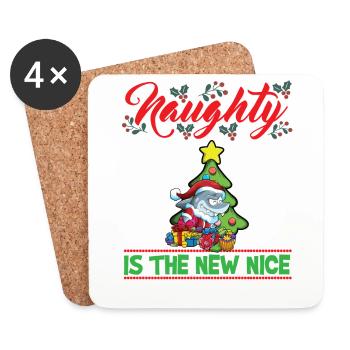 Naughty Is The New Nice Christmas Santa Xmas - Untersetzer (4er-Set) - Weiß - Vorne