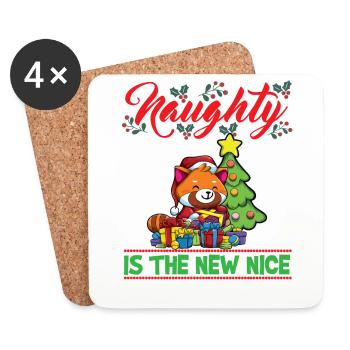 Naughty Is The New Nice Christmas Santa Xmas - Untersetzer (4er-Set) - Weiß - Vorne