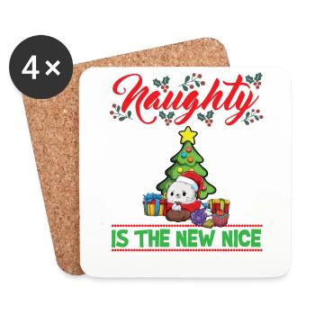 Naughty Is The New Nice Christmas Santa Xmas - Untersetzer (4er-Set) - Weiß - Vorne